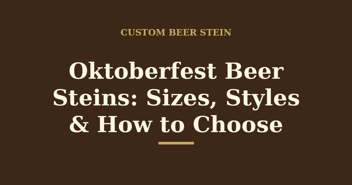Oktoberfest Beer Steins: Sizes, Styles & How to Choose the Right One