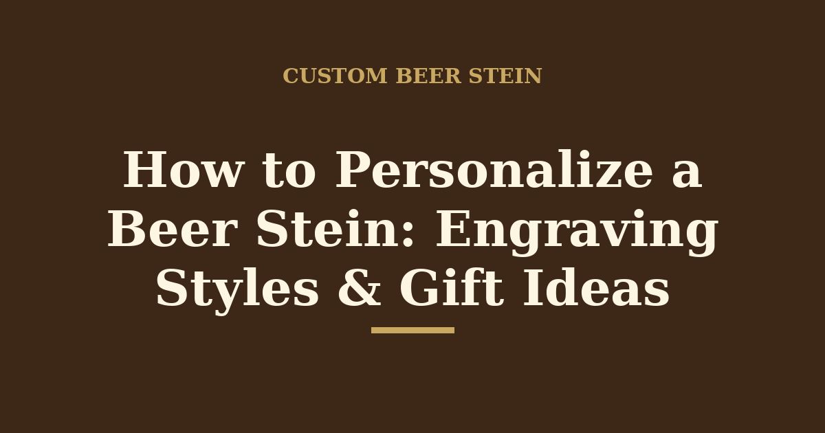 How to Personalize a Beer Stein: Engraving Styles, Fonts & Gift Ideas