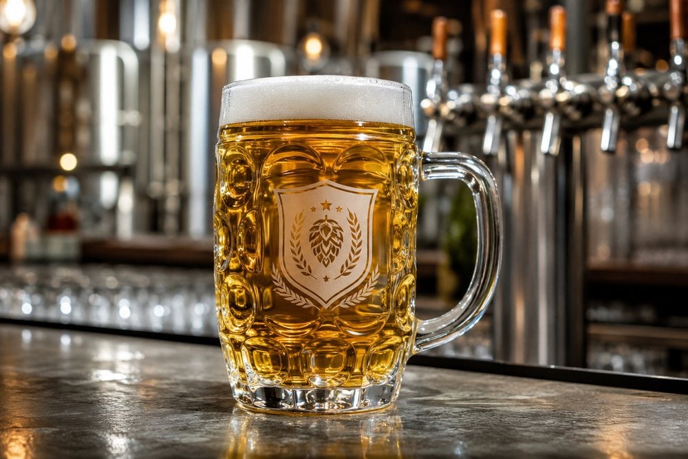Etched glass for breweries