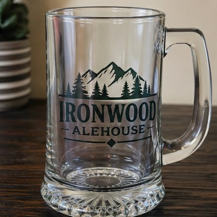 Custom glass beer steins