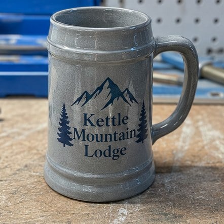 Etched beer stein merchandise display